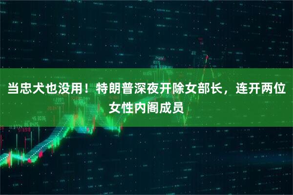当忠犬也没用！特朗普深夜开除女部长，连开两位女性内阁成员