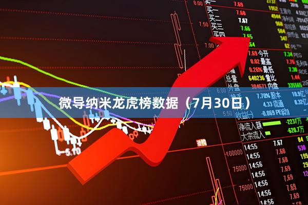微导纳米龙虎榜数据（7月30日）